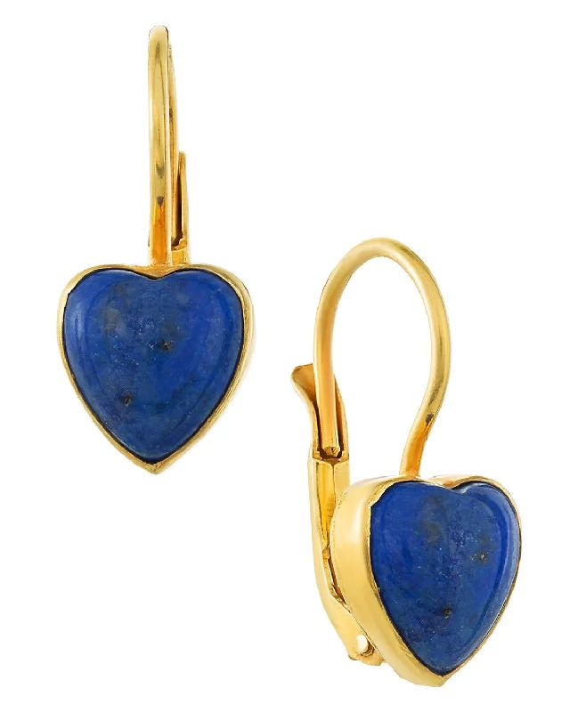 Sweetheart Solitaire Lapis Earrings