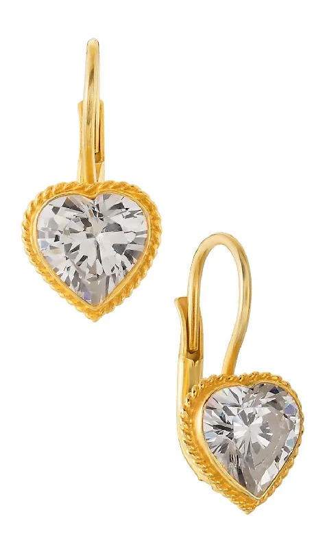 Victorian Heart Cubic Zirconia Earrings