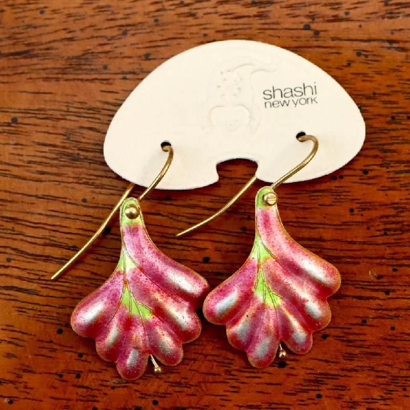 Vintage Shashi Frond Pink Earrings