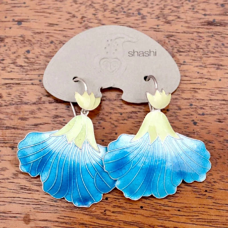 Vintage Shashi Iris Ice Blue and Lemon Gold-Vermeil Earrings