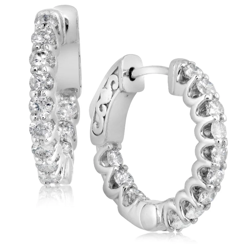 1.25 Carat Diamond Inside Outside Hoops