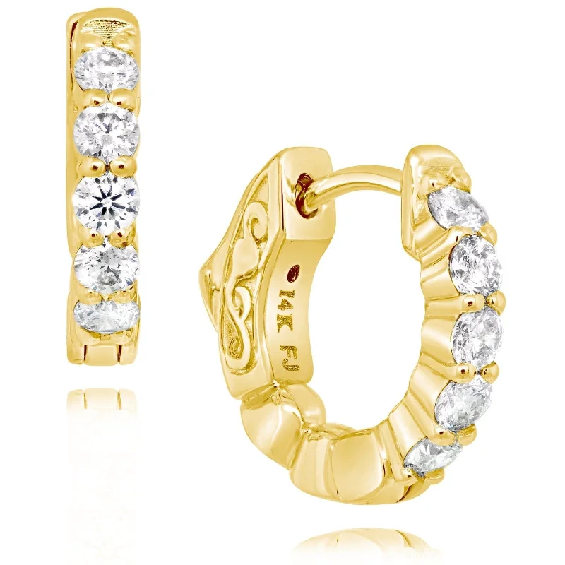 1/2 Carat Diamond Huggie Hoop Earrings