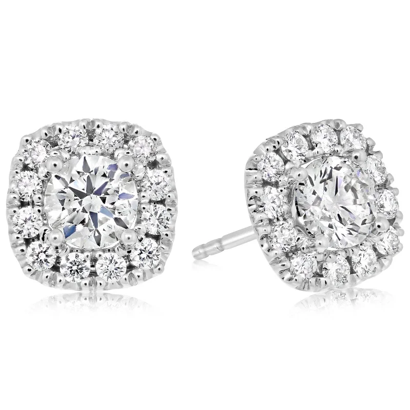 1.50 Carat Halo Diamond Earrings