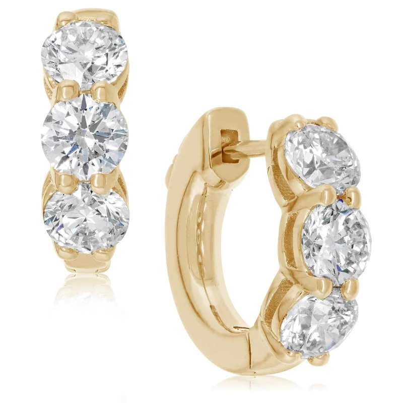 1.8 Carat Diamond Huggy Hoop Earrings