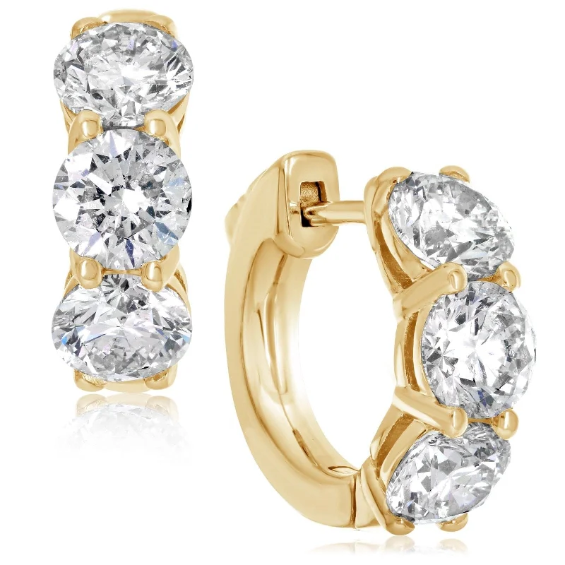 3.1 Carat Diamond Huggy Hoop Earrings