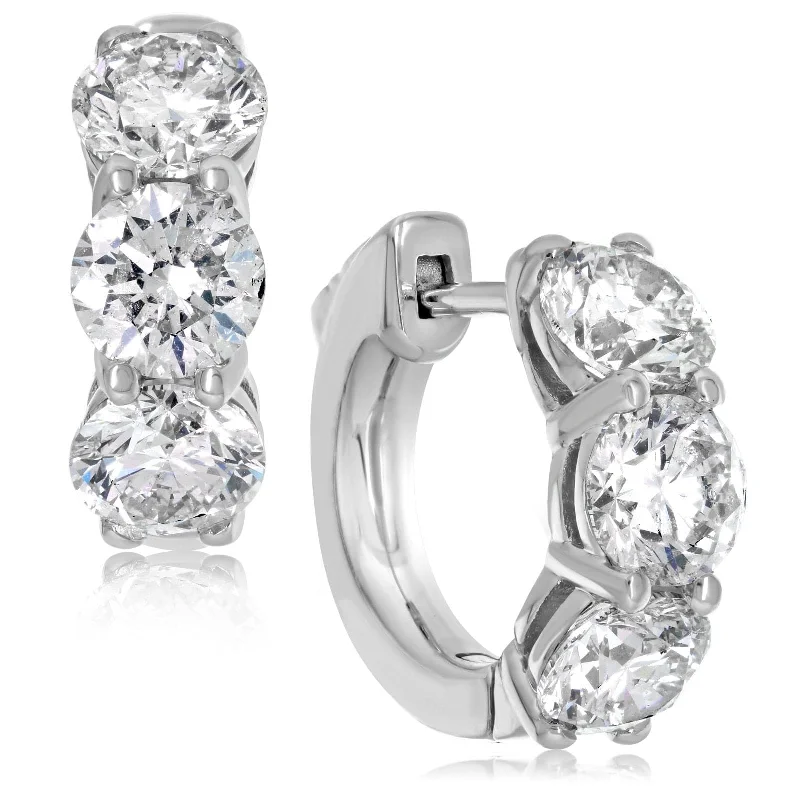 3.1 Carat Diamond Huggy Hoop Earrings