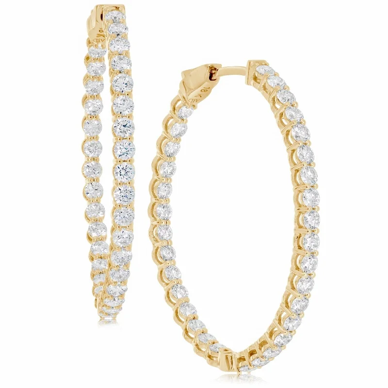 3.36 Carat Diamond Inside Outside Hoop Earrings