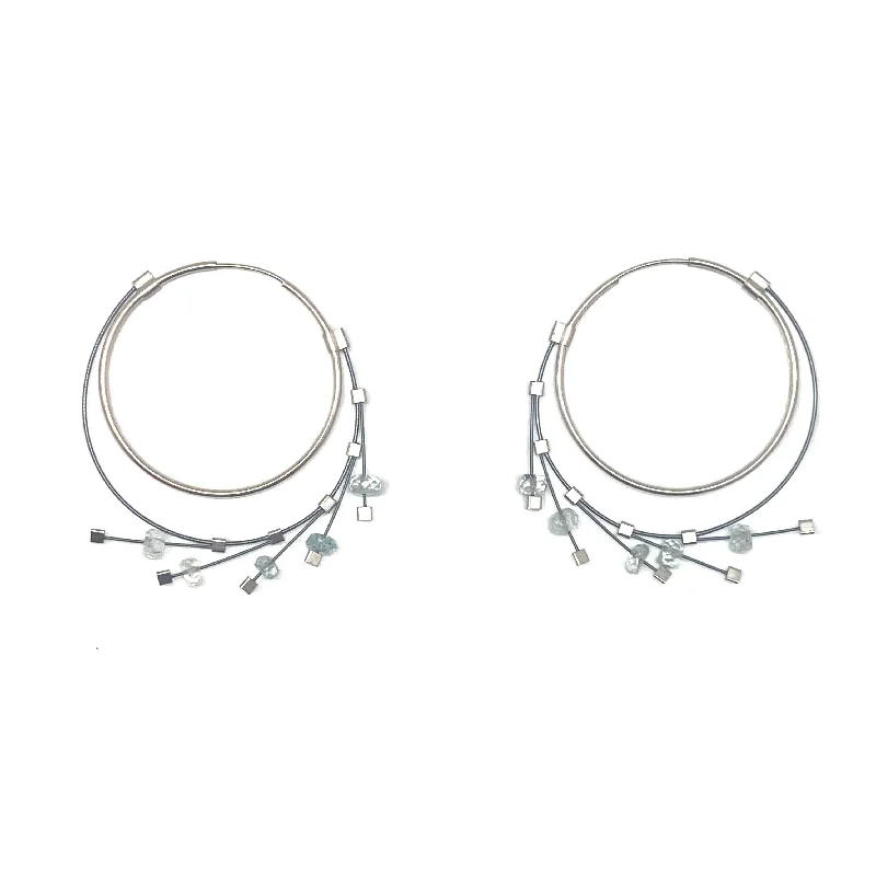 Aquamarine Hoop Earrings