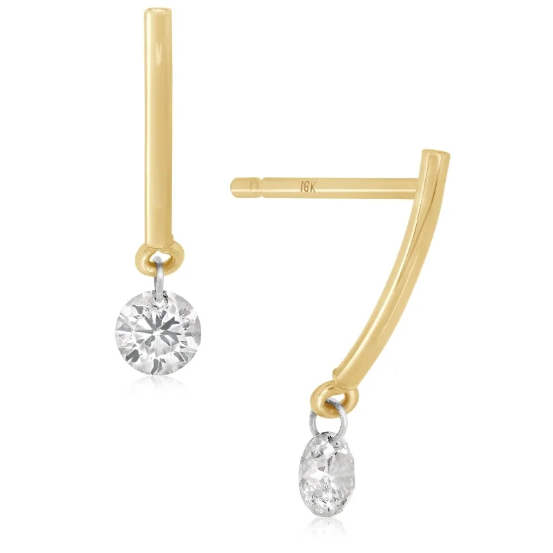 ARESA NEW YORK Diamond Dangle Bar Earrings