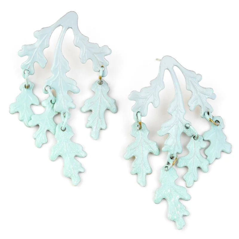 Azure Weeping Oak Earrings