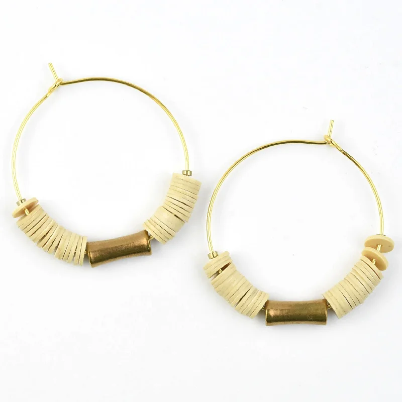 Beige Vinyl Hoops