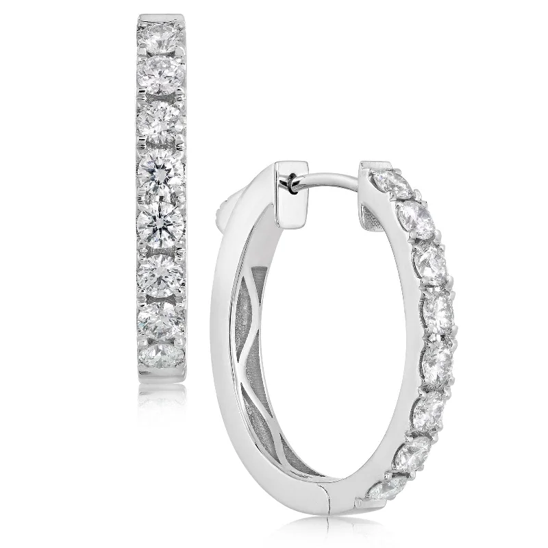 Classic Diamond Hoop Earrings