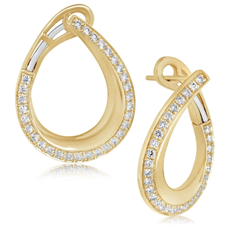 Diamond Bypass Hoop Earrings