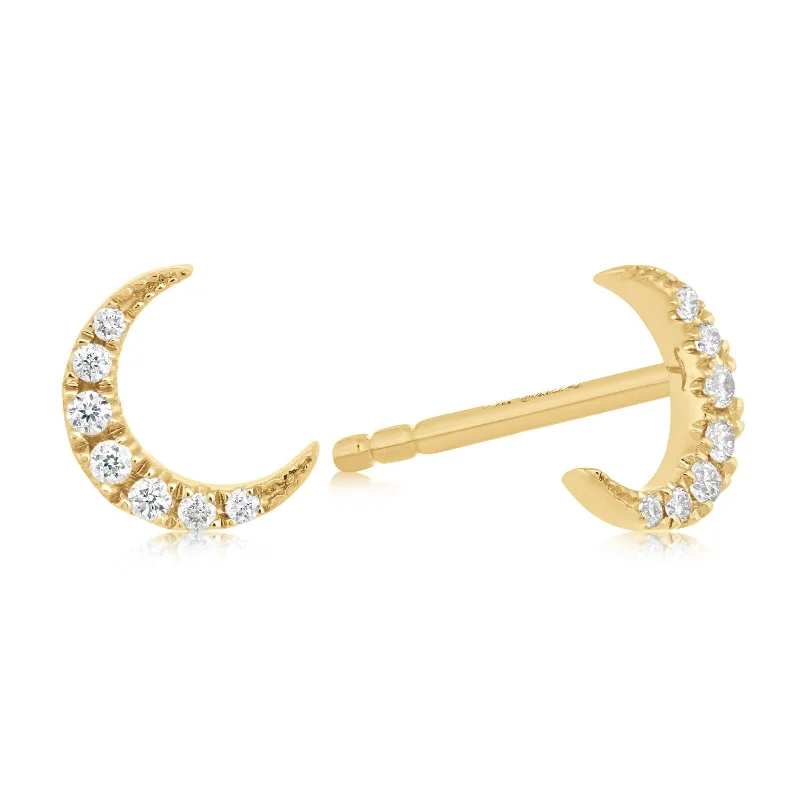 Diamond Crescent Moon Earrings