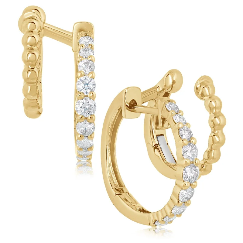 Diamond Double Hoop Earrings