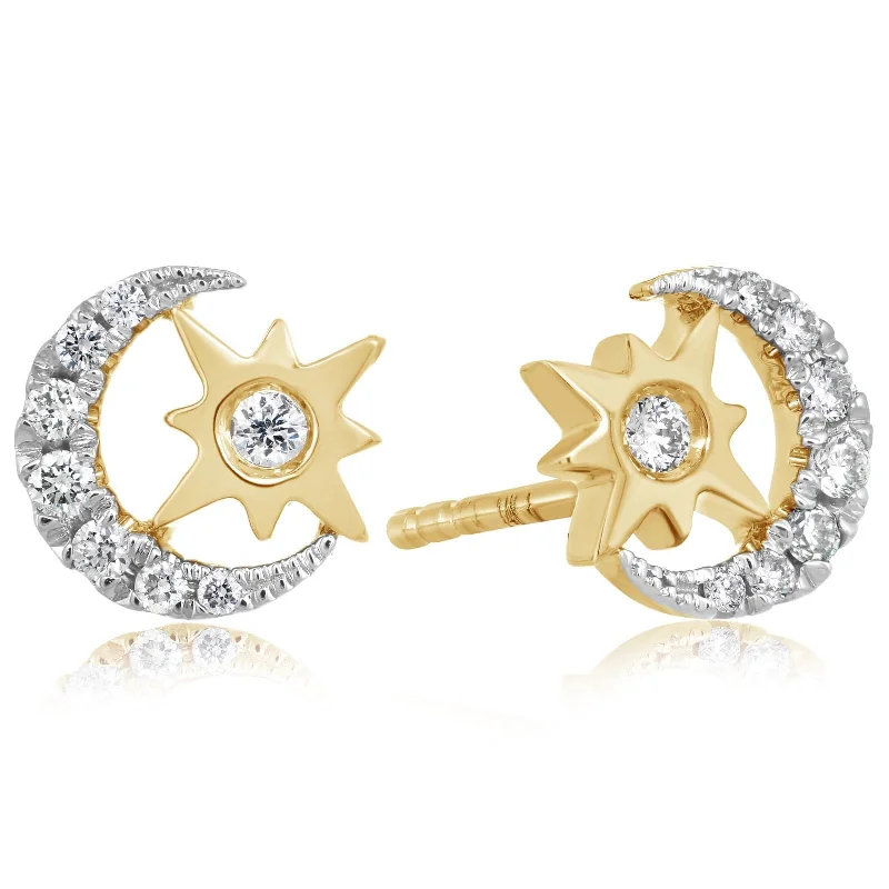 Diamond Moon & Star Earrings