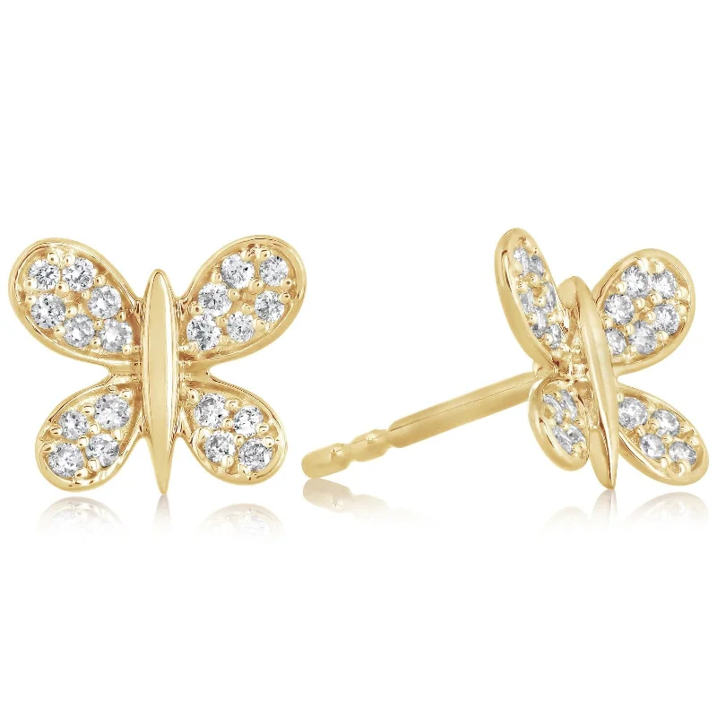 Diamond Pave Butterfly Earrings