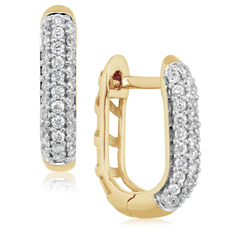 Diamond Pave Huggie Earrings