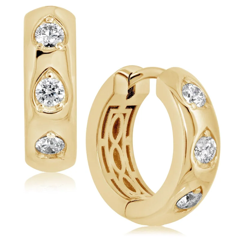 Diamond Pear Shape Setting Hoop Earrings