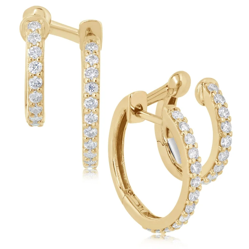 Double Hoop Diamond Earrings