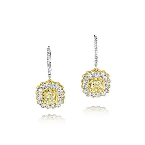 Fancy Yellow Diamond Earrings