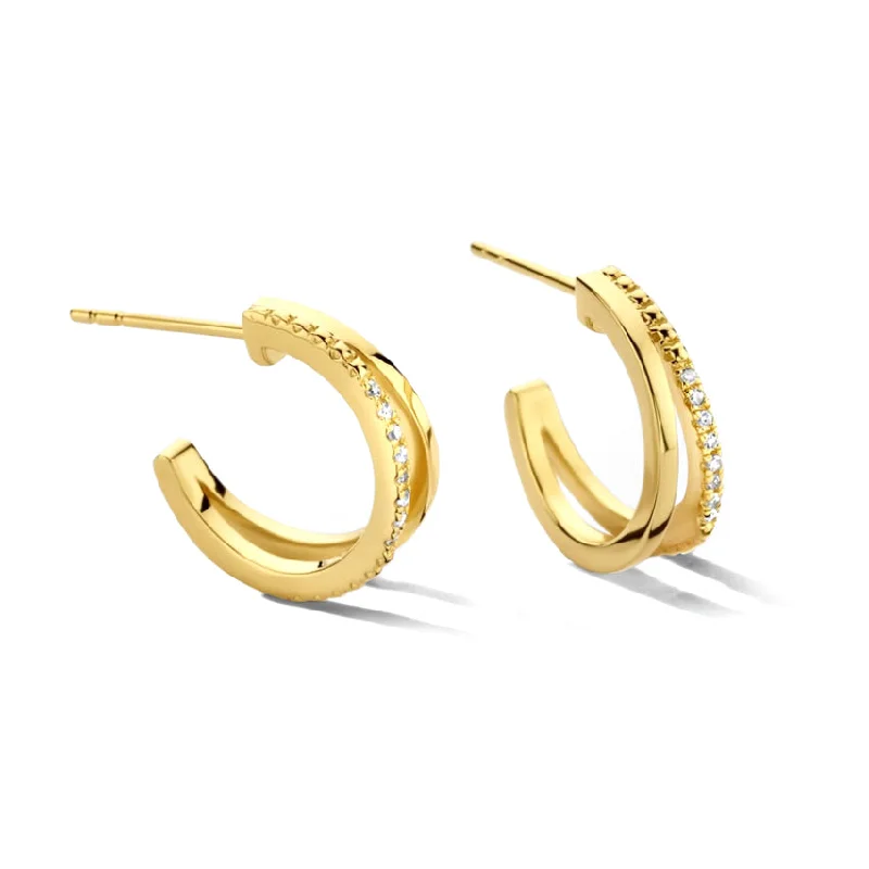 Gold and Diamond Mini Hoops