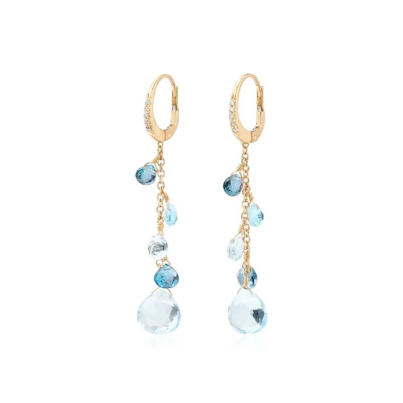 MARCO BICEGO Paradise Single Strand Topaz Earrings with Diamonds