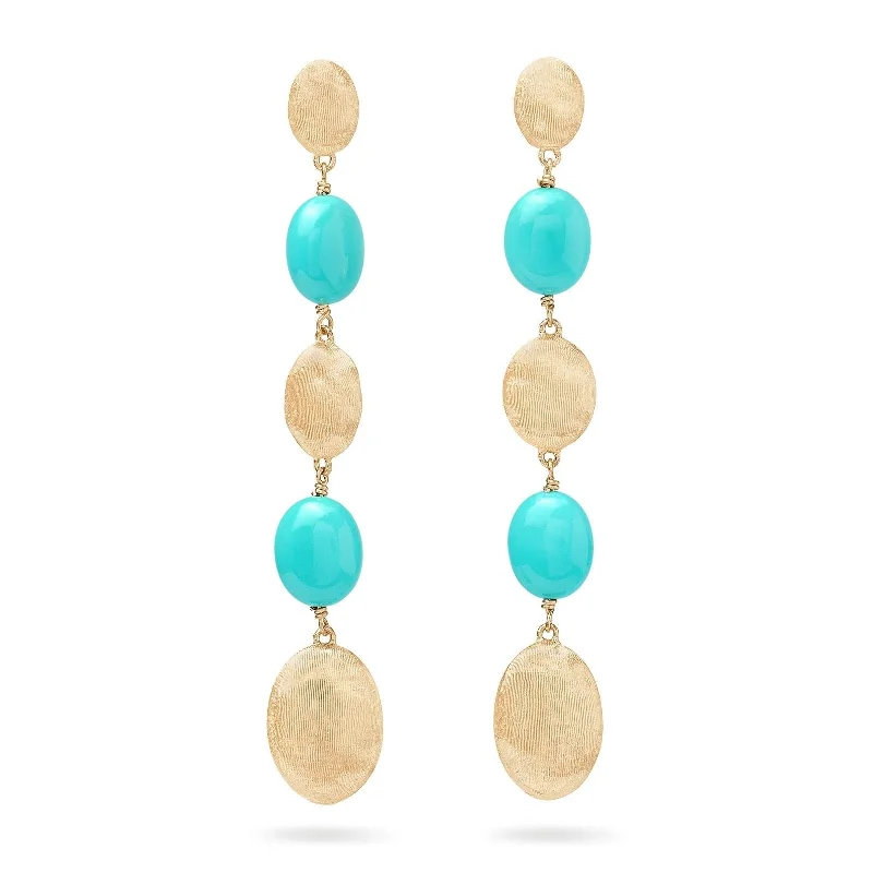 MARCO BICEGO Siviglia Long Drop Earrings with Turquoise