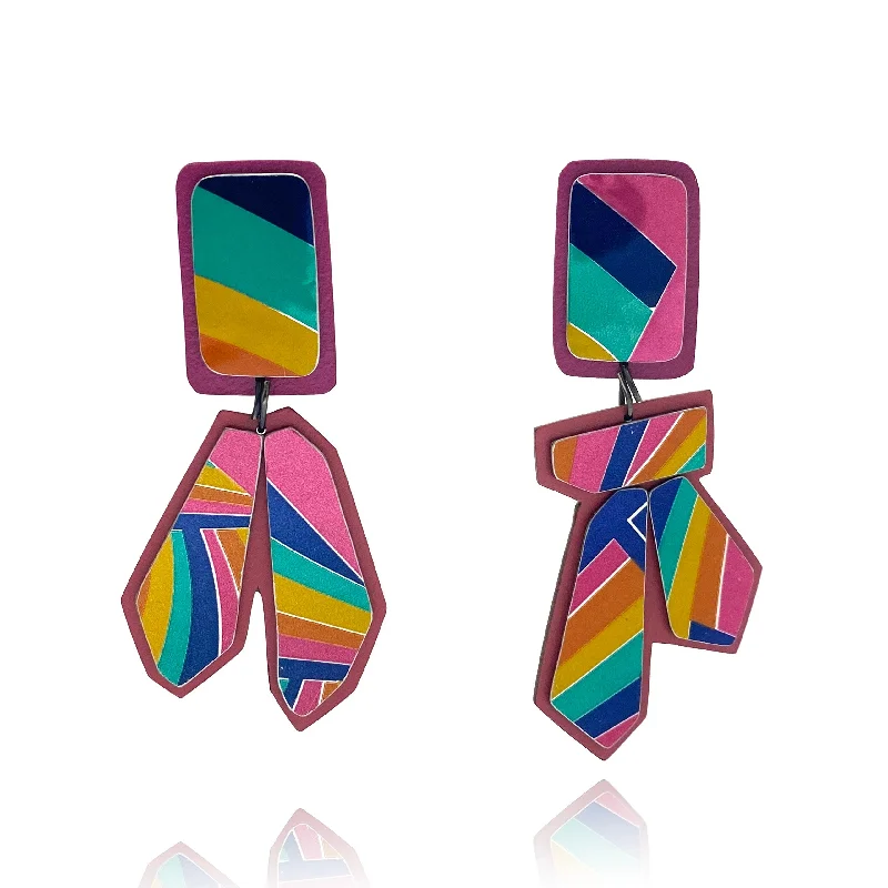 Metallic Rainbow Stud Earrings