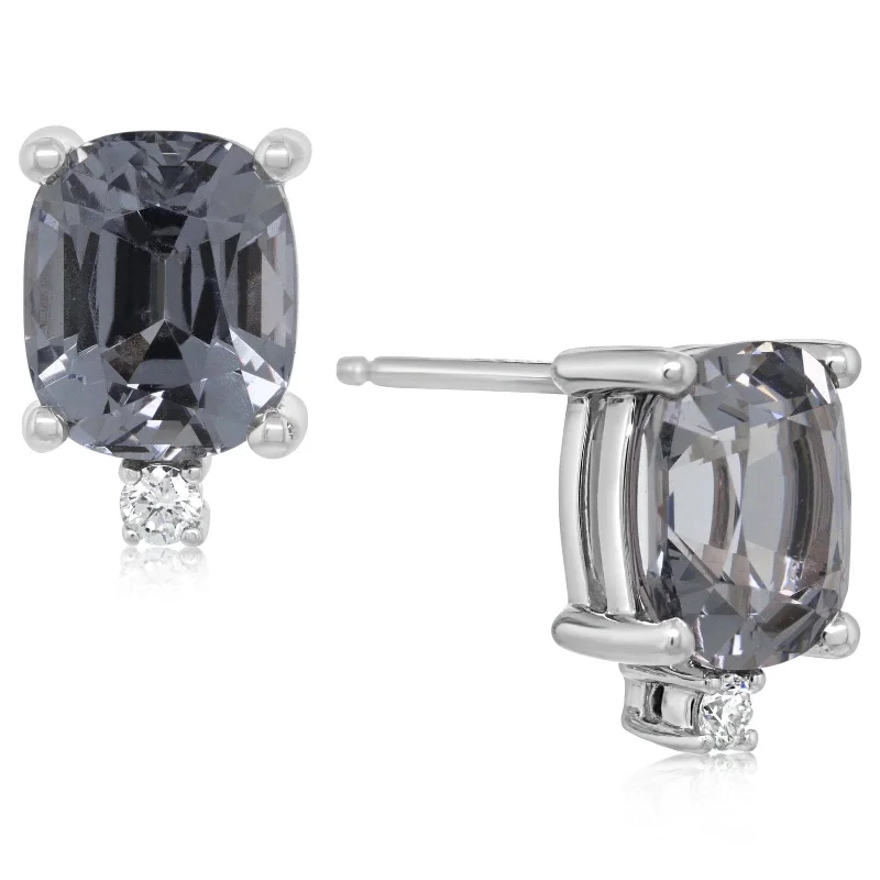 Metallic Spinel & Diamond Drop Earrings