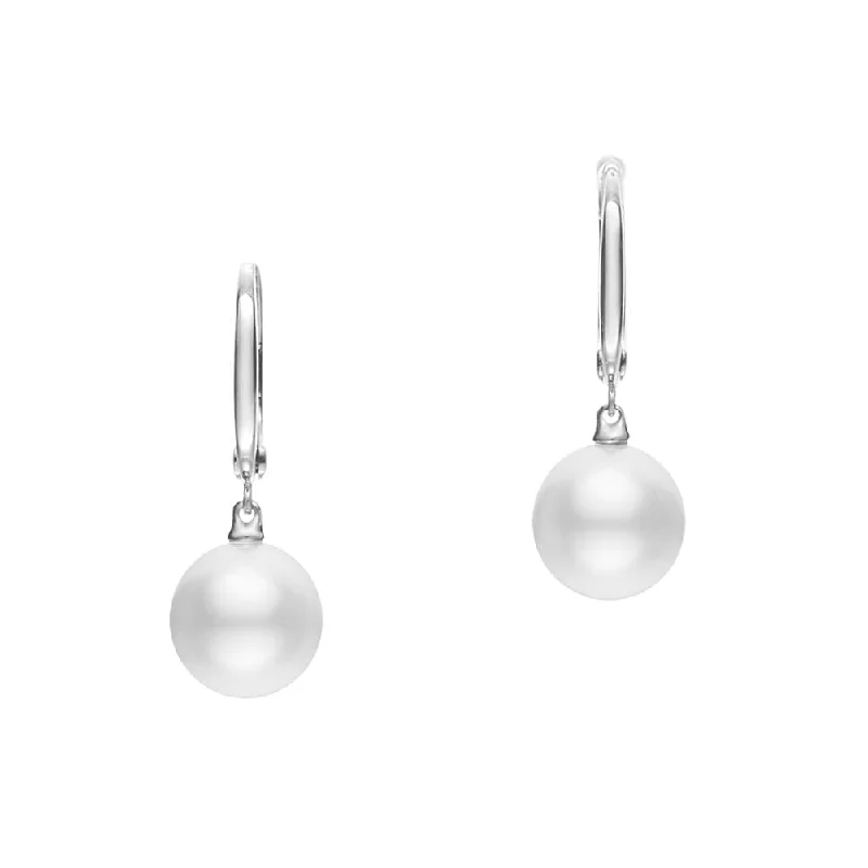 MIKIMOTO White South Sea Pearl Dangle Earrings