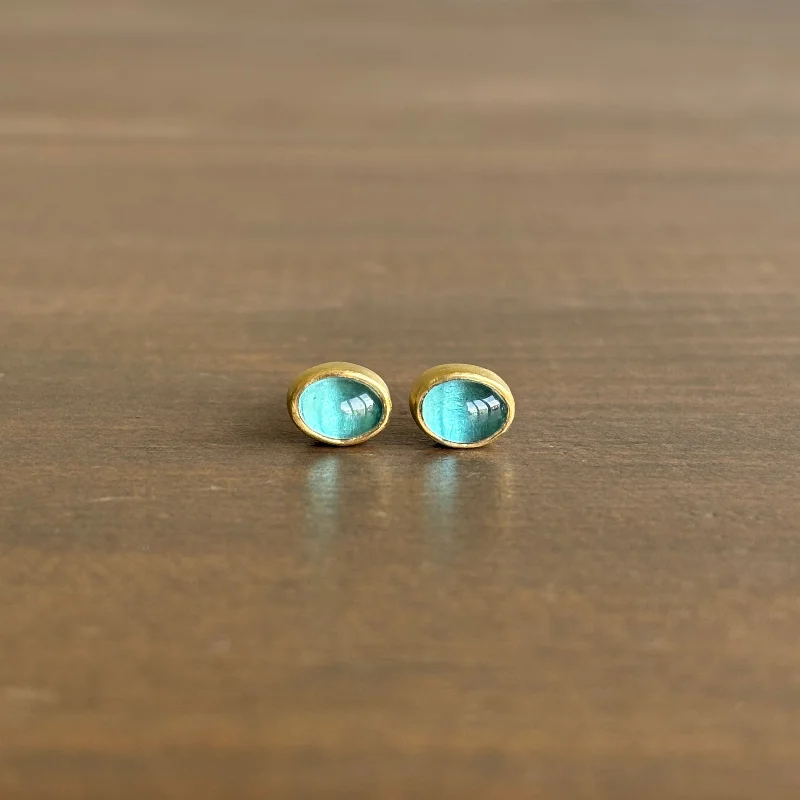 Oval Apatite Stud Earrings