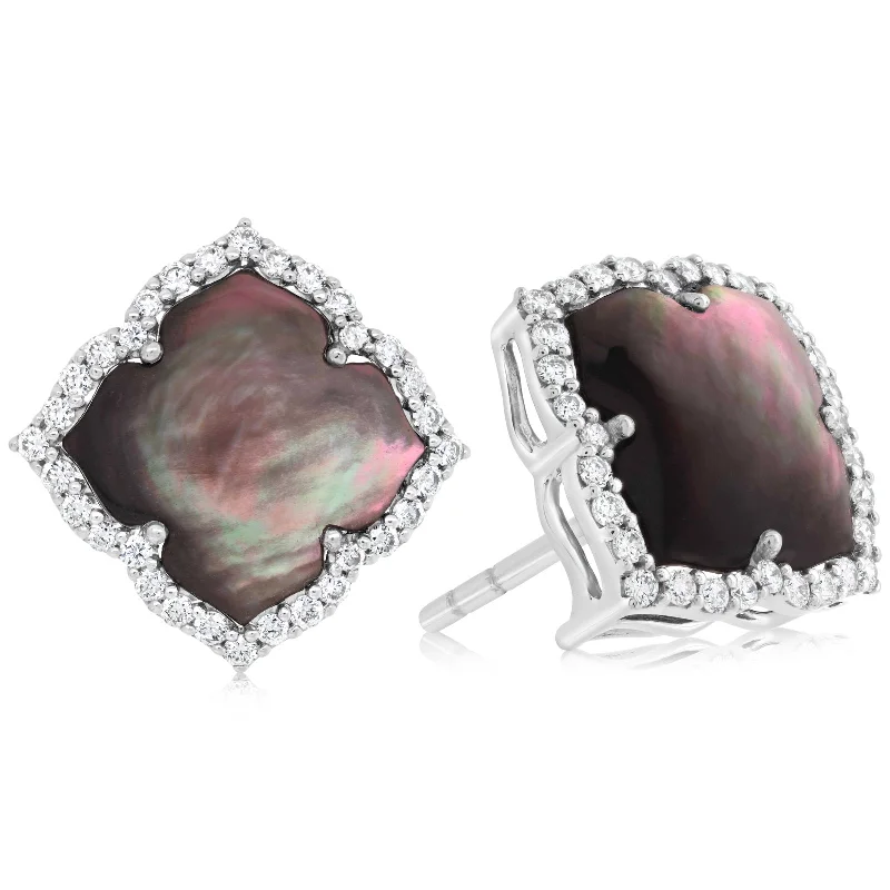 PIRANESI Black Mother of Pearl & Diamond Earrings