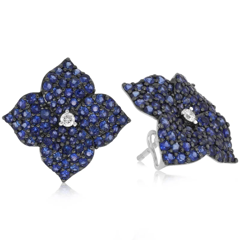 PIRANESI Sapphire & Diamond Flower Earrings