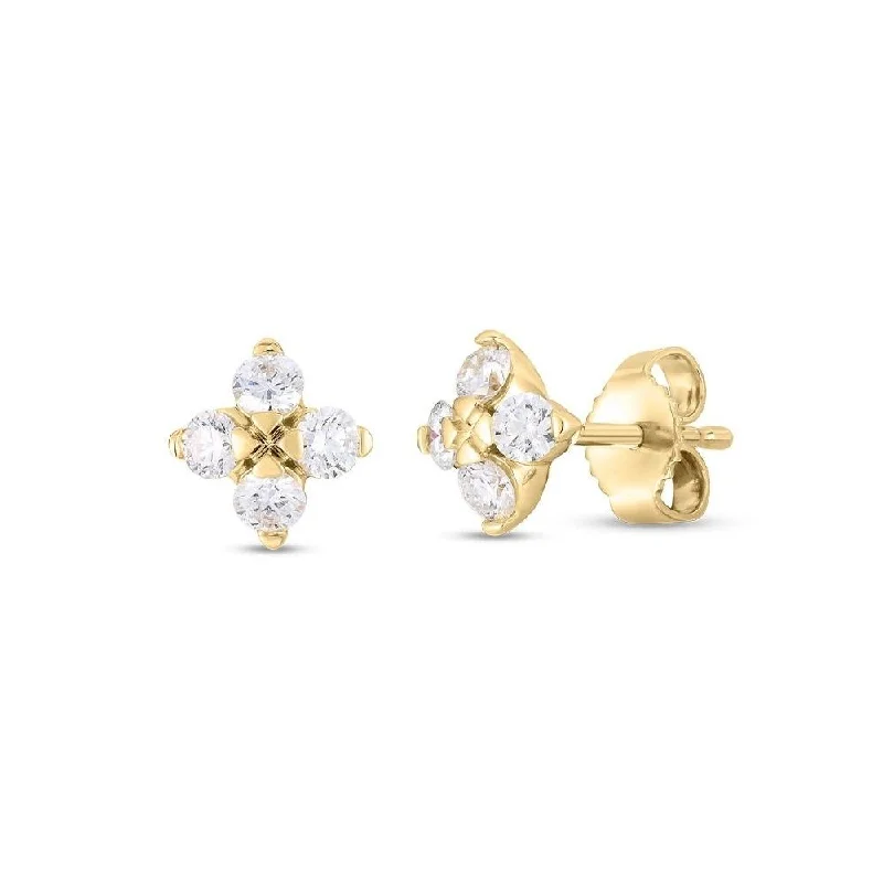 ROBERTO COIN Love in Verona Small Diamond Flower Studs