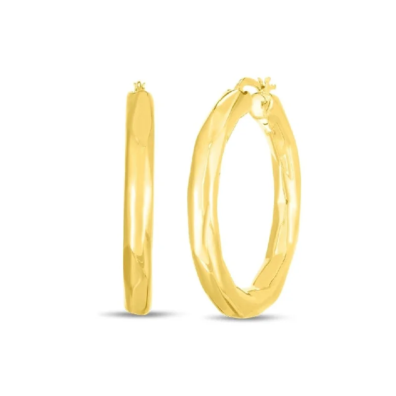 ROBERTO COIN Oro Faceted 38mm Hoops