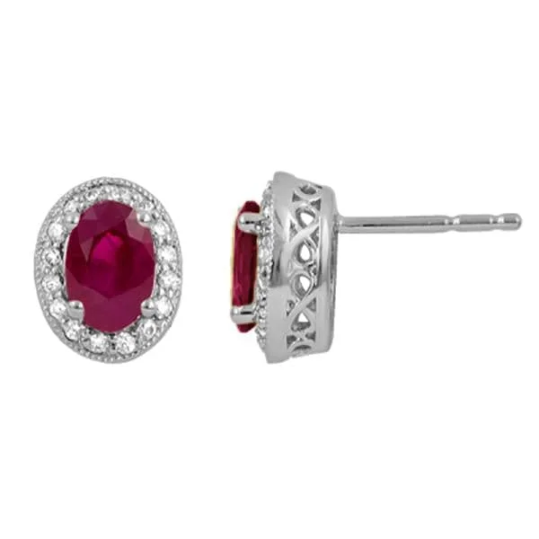 Ruby & Diamond Studs