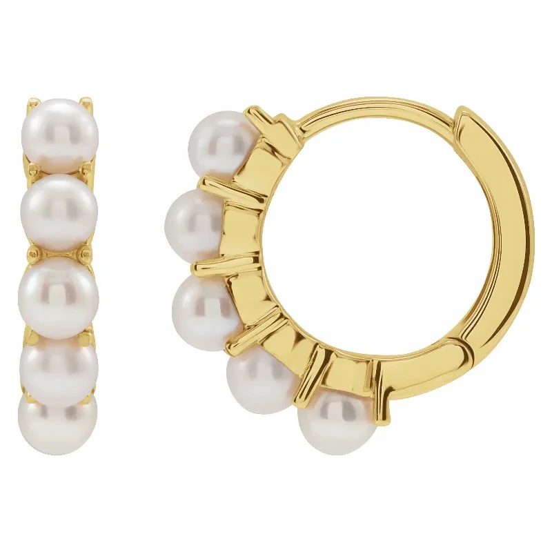 Small Pearl Hoop Earrings