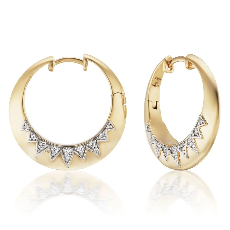 SORELLINA Crown Diamond Hoops