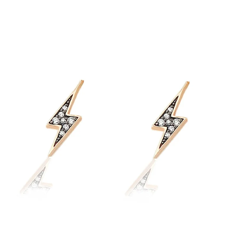 SORELLINA Lightning Bolt Diamond Studs