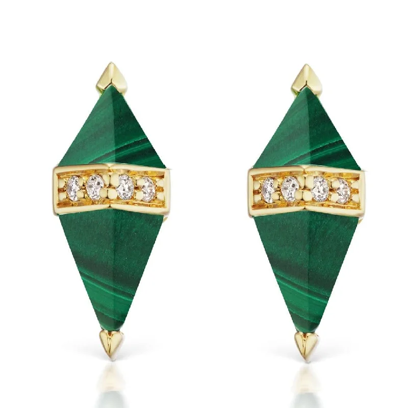 SORELLINA Malachite Pietra Studs