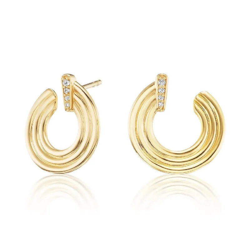 SORELLINA Mini Record Crescent Earrings