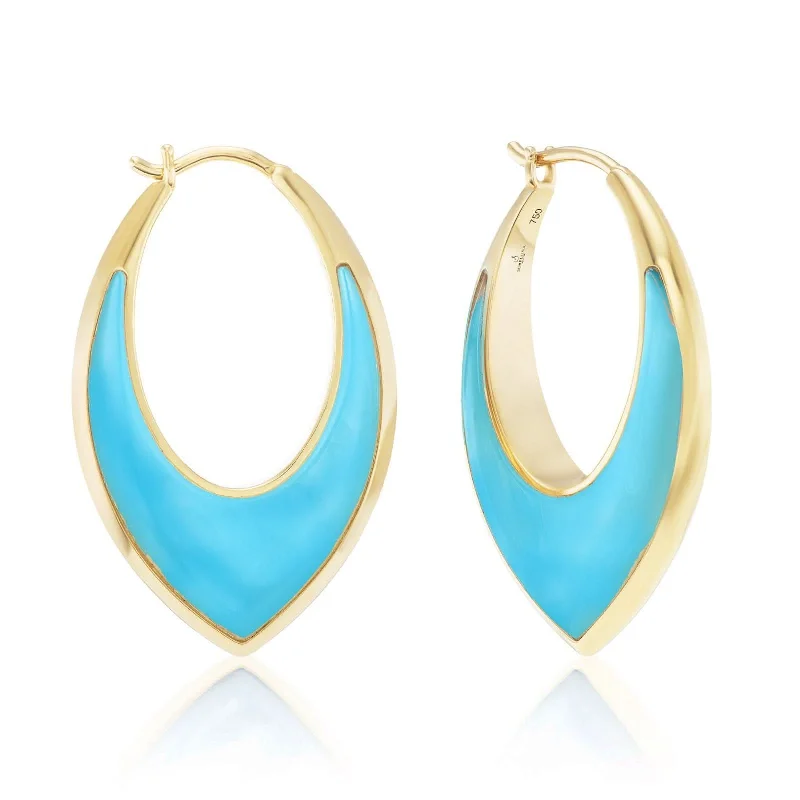 SORELLINA Stardust Turquoise Inlay Hoops