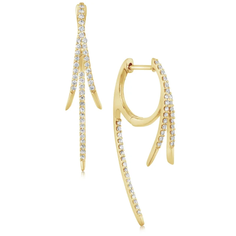 Split Illusion Threaded Diamond Hoop Earrings