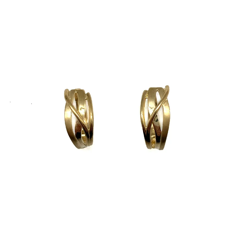 Twisted Gold Huggie Earrings