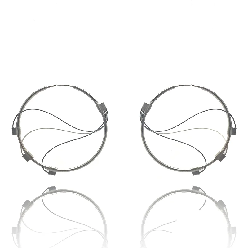 Wavy Gunmetal Hoop Earrings