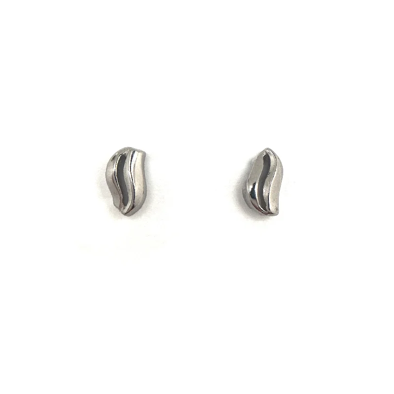 Wavy Silver Studs