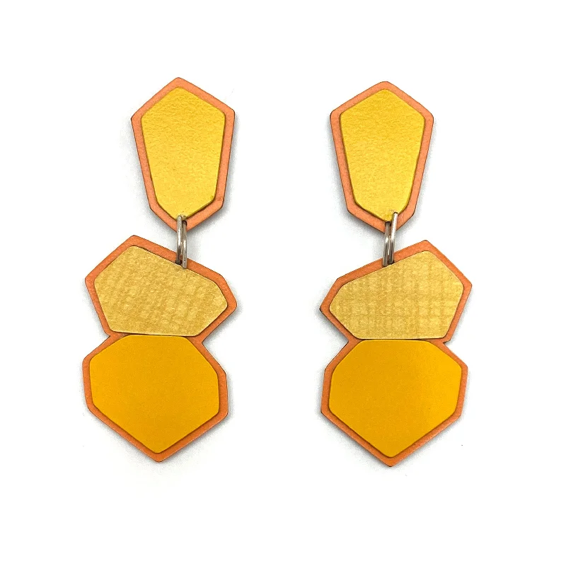 Yellow Geometric Studs