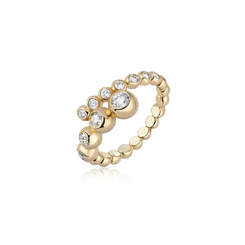 Golden Night Glam Diamond Bubble Ring