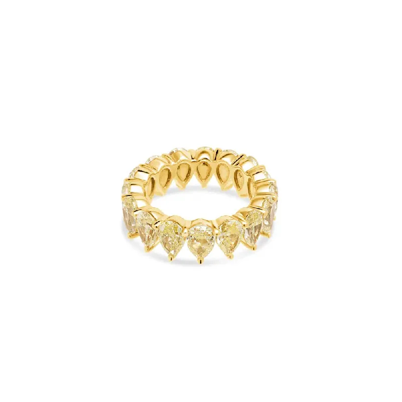 Pear Shaped Yellow Diamond Eternity Band